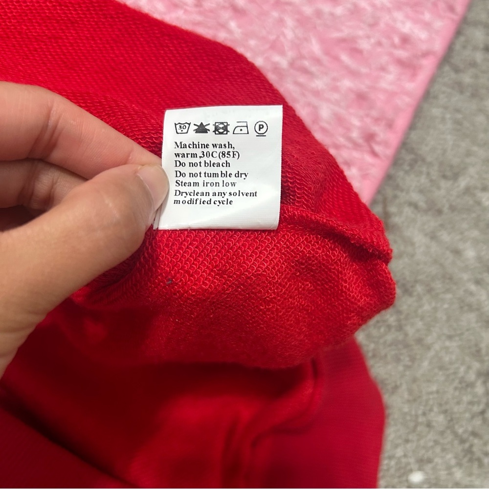 Red Santa Claus Sweater Top Oversized Long Sleeved - Picture 6 of 9